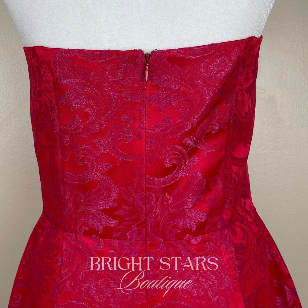 Rare Strapless Dress ASO Gabrielle Solis Desperate Housewives Red Pink Brocade - Picture 10 of 10